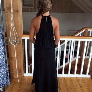 High neck dress with side slits